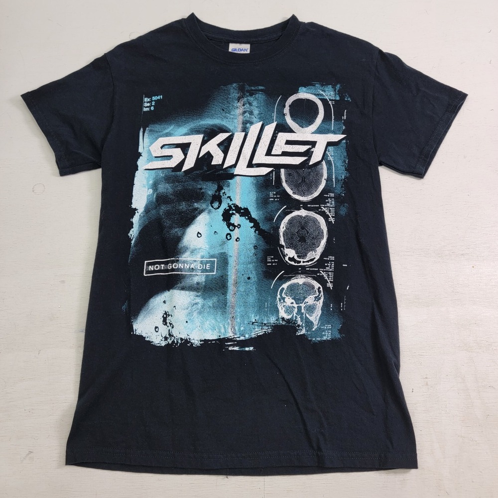 Skillet Not Gonna Die Skull Anatomy Black Logo Graphic Band Men's T-Shirt S‎ EUC
